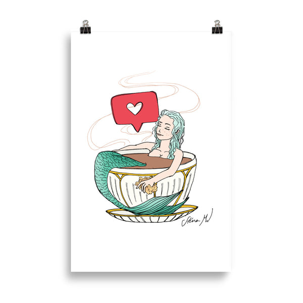 Coffee Mermaid Poster