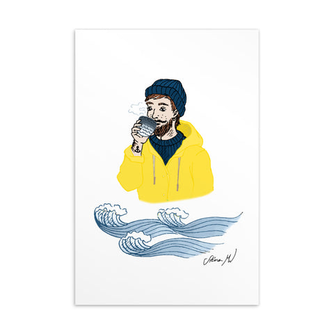Coffee Sailor Postcard/Greeting Card