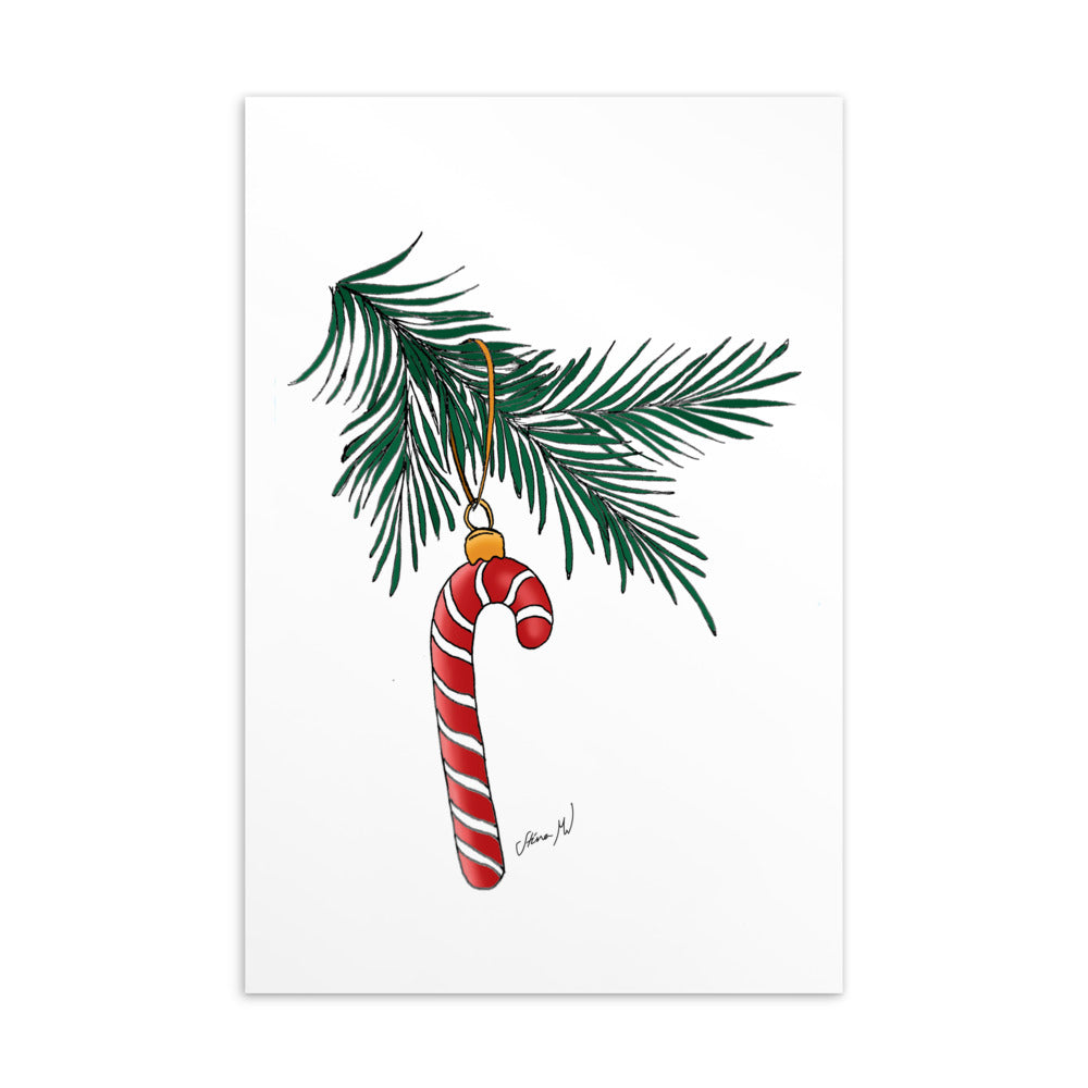 Candy Cane Postcard/Greeting Card