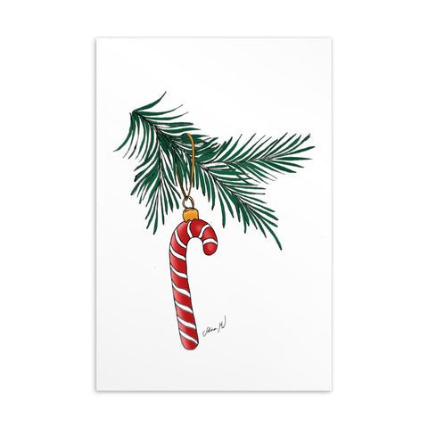 Candy Cane Postcard/Greeting Card