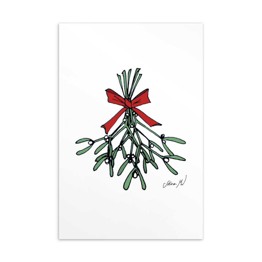 Mistletoe Postcard/Greeting Card